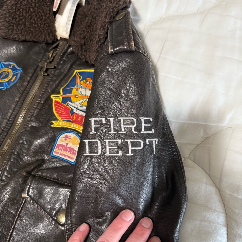 DISNEY Planes Brown Faux Leather Bomber - Picture 11 of 11